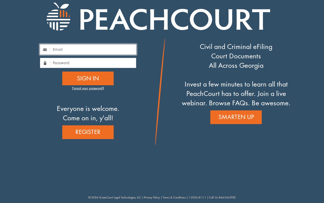 Union County civil court docket PeachCourt account access gate