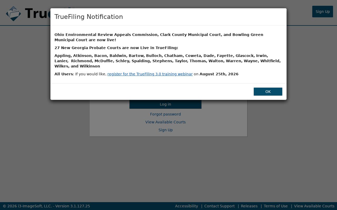 Union County civil court docket TrueFiling Probate e-filing portal