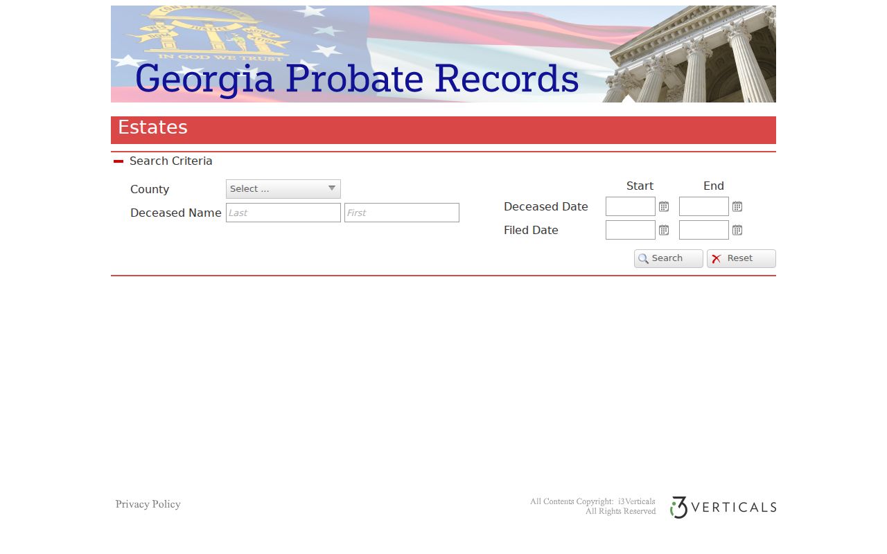 Union County court records estate search separate from hearing calendar