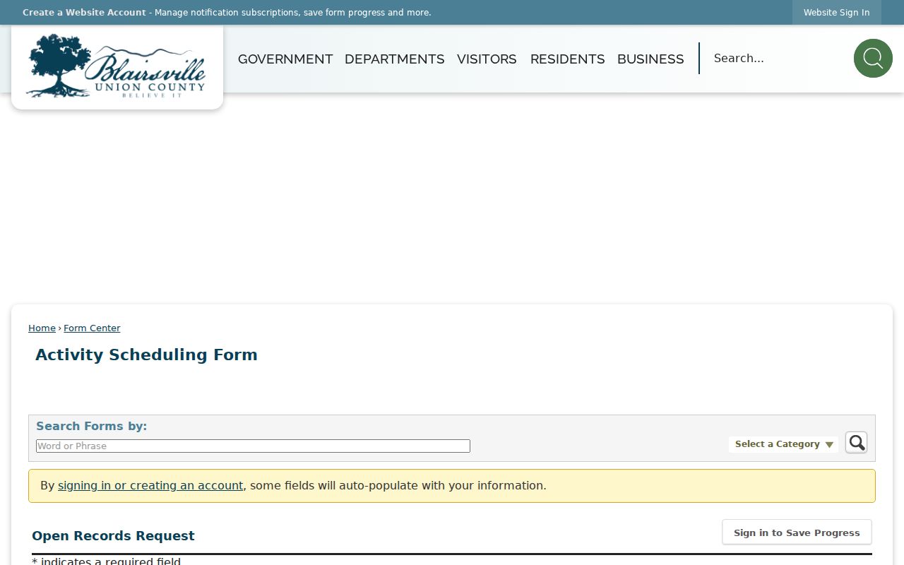 Union County inspection and copies request form